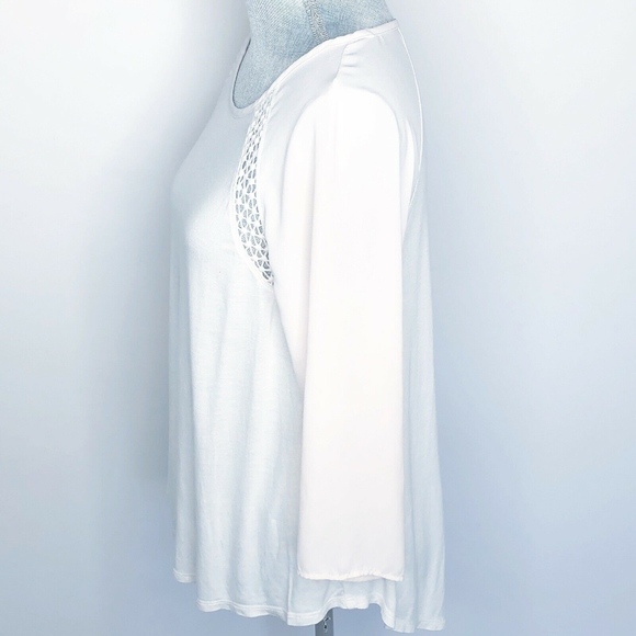 Ann Taylor LOFT Blouse Ombre Sleeves Eyelet (F70) - Picture 3 of 6